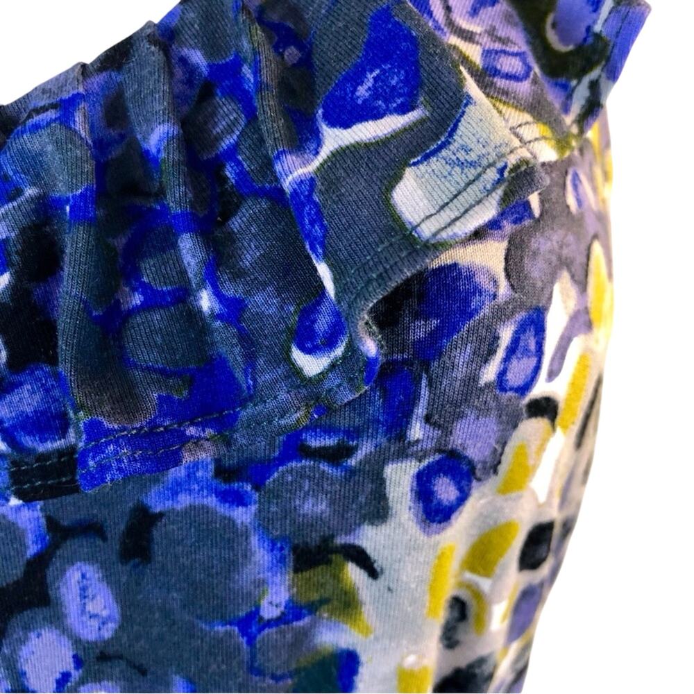 New York & Company Blue Green Fit & Flare Dress Figure Flattering Stretch Knit - Picture 7 of 16